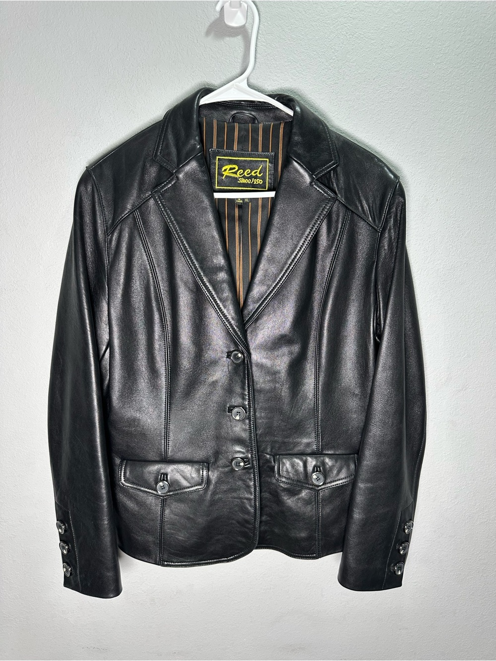 Black Leather Blazer for Women